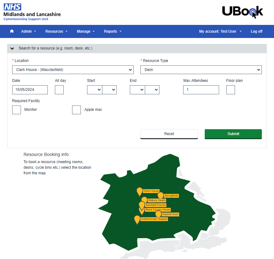 UBook system homepage